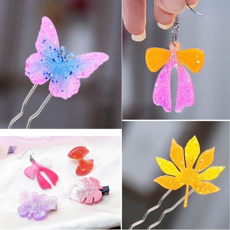 Butterfly Leaves Bow Silicone Mold Decorative Pendant Mold Handmade Epoxy Silicone Mold Epoxy Resin Molds Making Crafts
