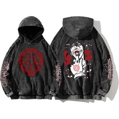 Anime Hellsing Estampa de Mangá Moletons com Capuz Masculino Feminino Algodão Lavado Streetwear Harajuku Moletom Hip Hop Pulôver Confortável