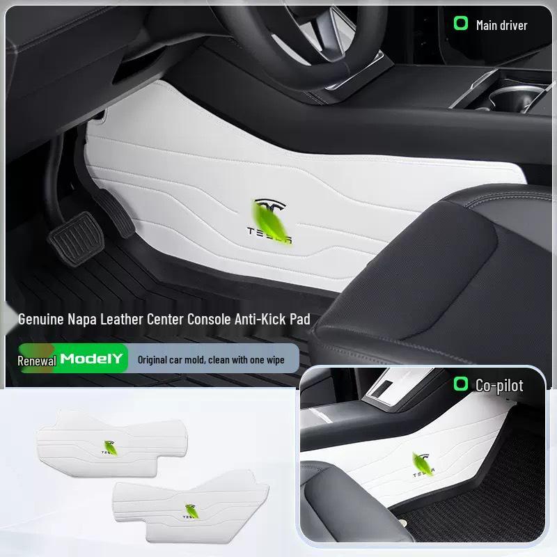 

Fits Tesla Model YL/Y/3 s updated center console; made from genuine Nappa leather, scratch-proof, and wear-resistant anti-kick mats.