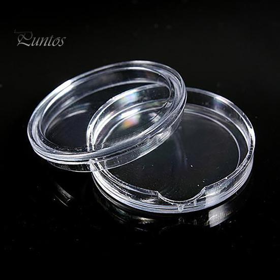 Coin Protector 10Pcs Clear Transparent Plastic Round Display Case Capsule Collecting Storage Box Holder