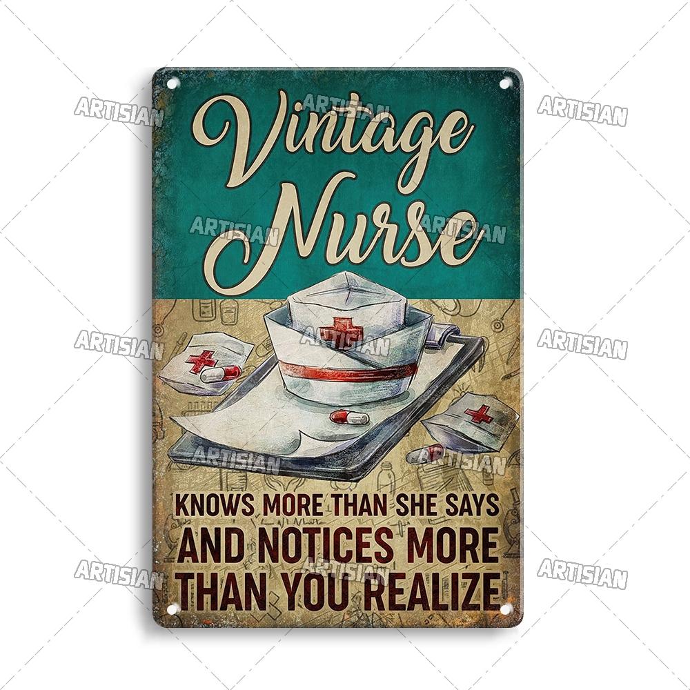 Металлический постер Медсестра-ремесленник Ветеринар Жестяная табличка Ветеринар Стоматолог Декоративная тарелка Настенный декор Гараж Бар Паб Клуб Отель Кафе 20x30cm（7.8x11.8inch）