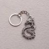 Vintage Silver Zinc Alloy Dragon Shape Keychain Pendant, Birthday Or Other Holiday Gift, Creative Fashion Item, Retro Style