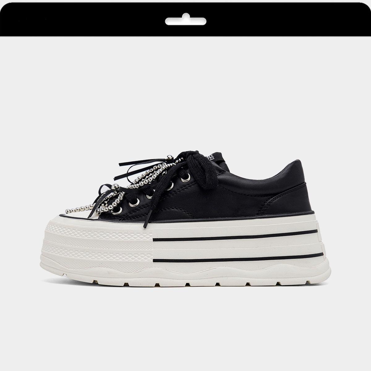 

Guyun Southern District Fio~ Туфли на платформе, увеличивающие рост, для женщин, весна-осень 2025, черные, новые повседневные туфли для женщин 40 чёрный