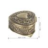 Heart Shaped Jewelry Box Alloy Vintage Trinket Organizer Versatile Storage Case 8x8x4.5cm for Brooch Rings Earrings