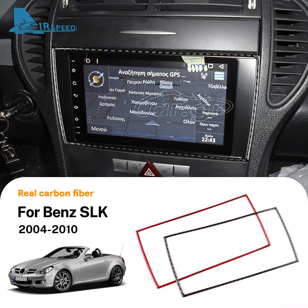 Real Soft Carbon Fiber Trim Sticker For Mercedes Benz SLK R171 2004 2005 2006 2007 2008 2009 2010 Car Central Control AC Panel