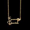 Atoztide Custom 2 Name Necklace for Women Personalized Heart Stainless Steel Jewelry Nameplate Choker Chain Birthday Gift