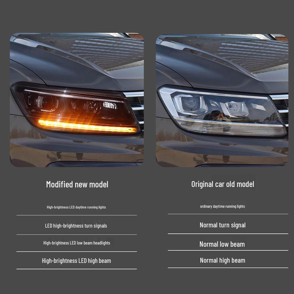 17-21 VW Tiguan L Headlight Kit: Premium LED Lens, DRL & Sequential Turn Signals