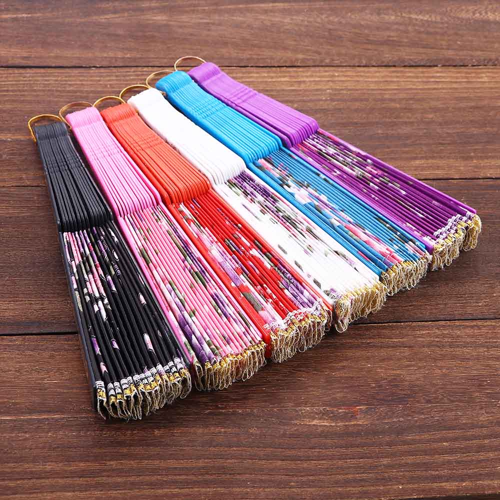 Wedding Party Lace Silk Folding Pattern Wedding Fan Photo Prop Tool Hand Held Flower Fan Dance Fan