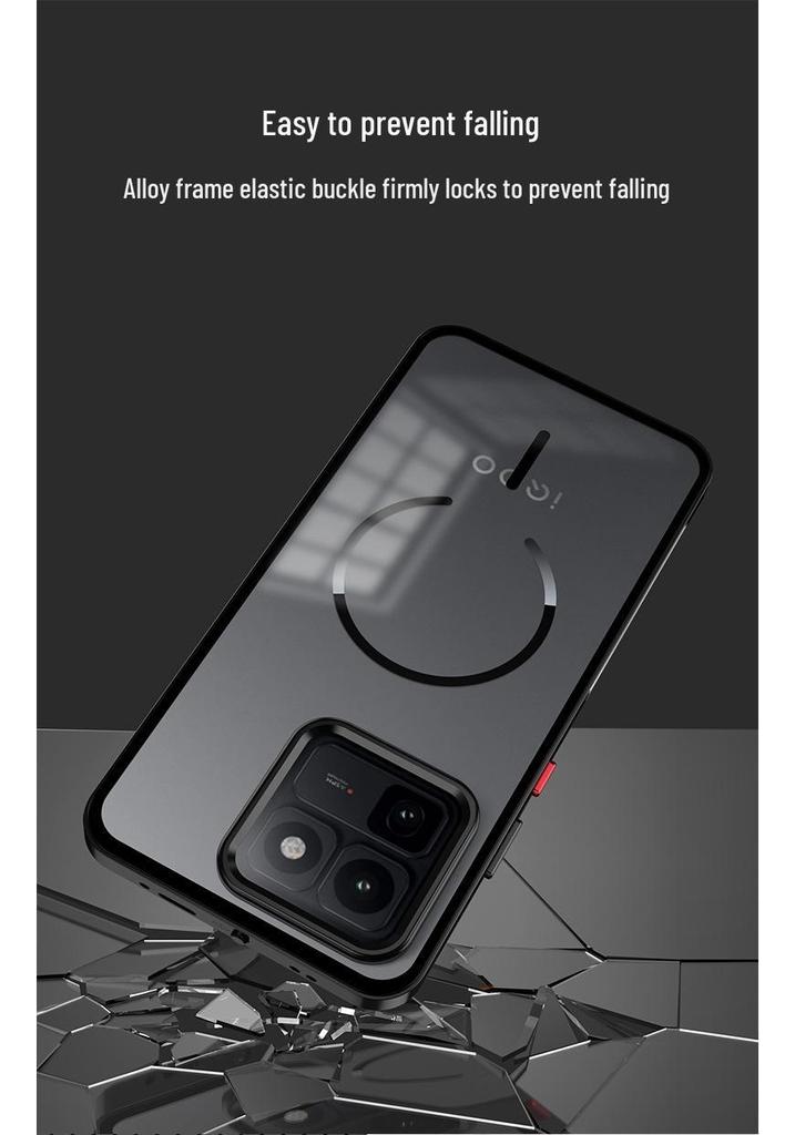 Vivo iQOO 15T Magnetic Two-in-One Aluminum Alloy Phone Case with Metal Snap Button