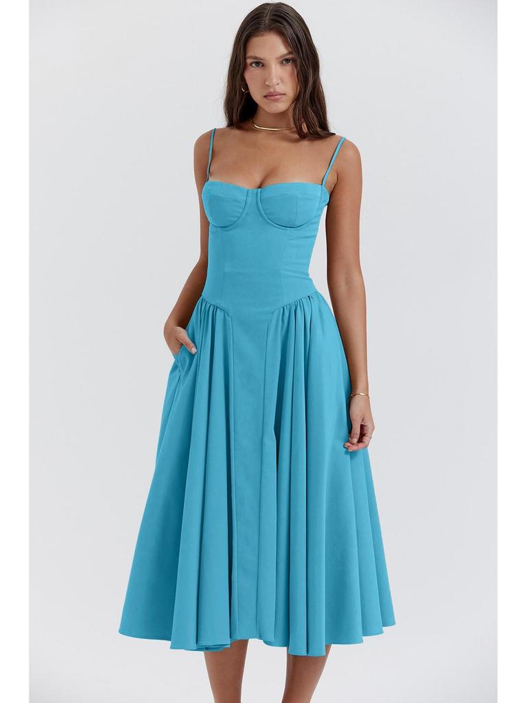2024 French Retro Long Slip Dress - Court Style Dopamine Outfit