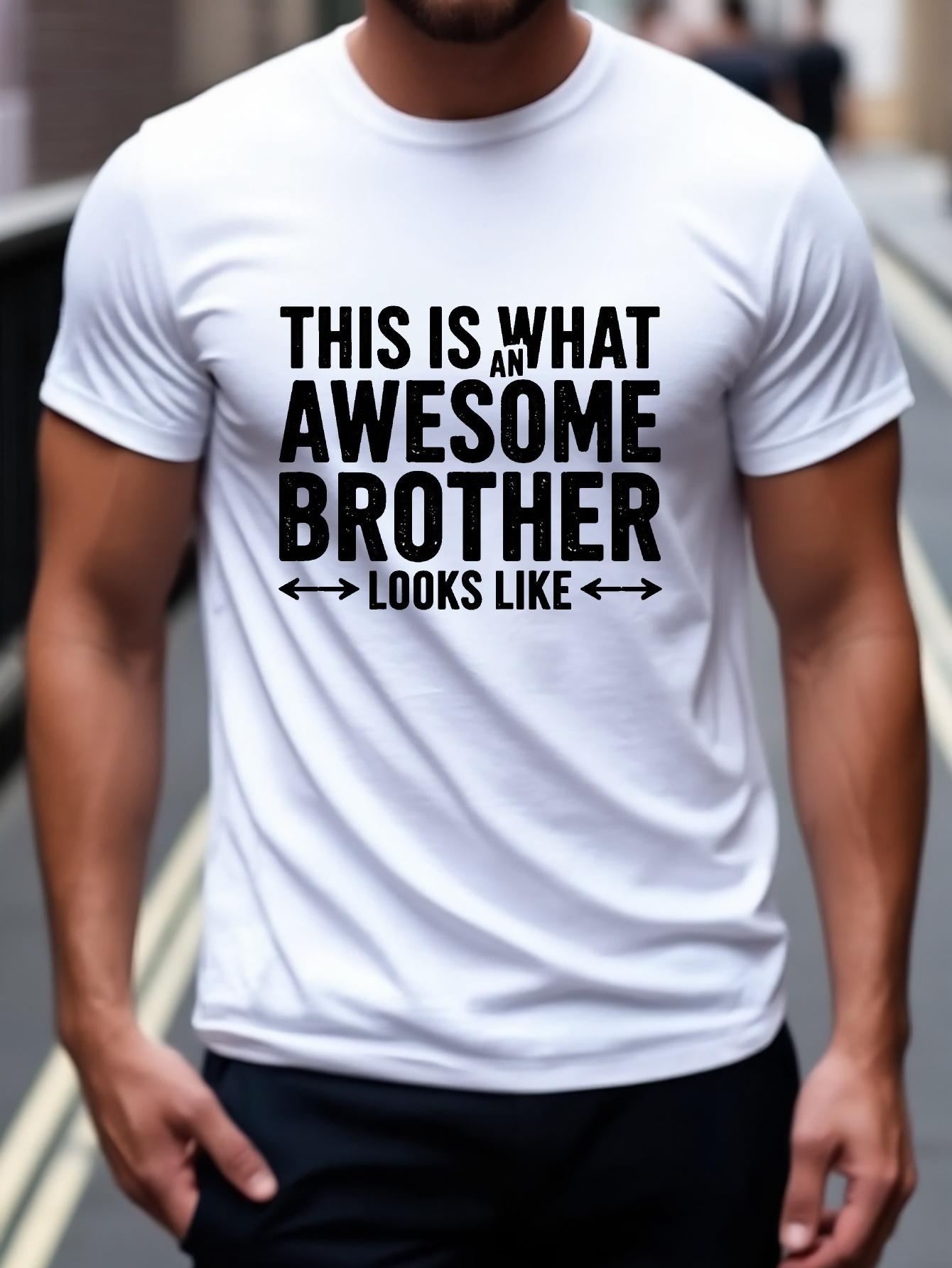 Navy Blue This Is What an Awesome Brother Looks Like Graphic T-shirt - Cotton Blend S