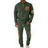 Men's Winter Fleece Tracksuit Sets  Stand Collar Sweatshirt Cargo Sweatpants 2 Piece Jogging