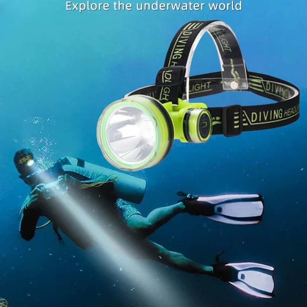 1200mAh Diving Headlamp Portable LED Beads Head Mounted Mining Lamp Waterproof Rechargeable Underwater Headlight Outdoor