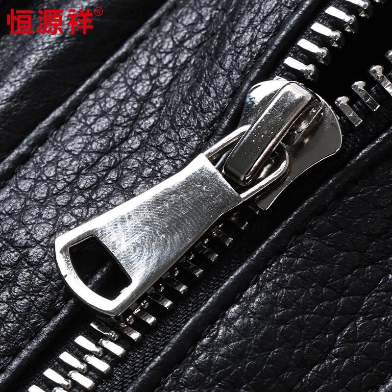 Hengyuanxiang Men's Hooded Casual Sheepskin Leather Jacket