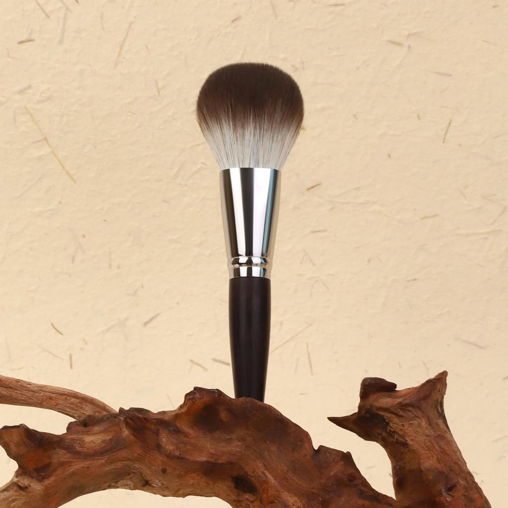 EDTRE Ebony Powder Makeup Fiber Easy To Gentle Bristles Powder Brush, Brush, Bristles, Soft, Use, (Flat Brush)
