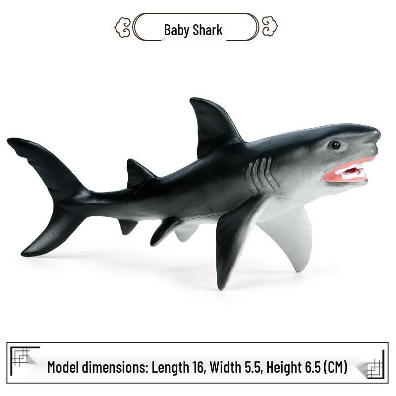 Marine Animal Simulation Model Figures: Shark, Dolphin, Hammerhead, Crab, Squid, Starfish for Kids' Education
