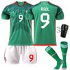 2223 Mexico Home Football Jersey 9 Raul 14 Home 16 Jersey Green No. 18 Children's Jersey Set