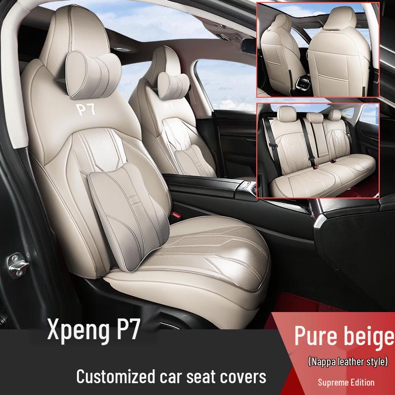 Xiaopeng P7 Five-Seater Full Coverage Leather Seat Cushion, Wear-Resistant and Suitable for All Seasons