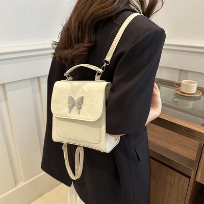 Design Einfarbig Neue Mode Lässig Schmetterling Hardware College Wind Rucksack Schulterrucksack Damen