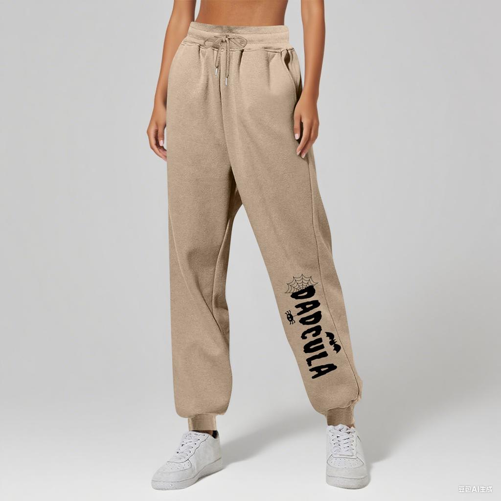 Ladies' Printed Unisex Casual Pocket Drawstring  Pants