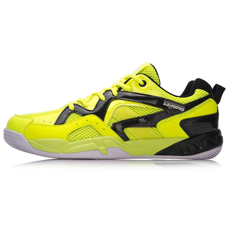 Li Ning Cushioning Slip Resistant Abrasion Resistant Low top Badminton Shoes Unisex Yellow Black AYTN003-3