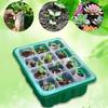 12 Holes Seed Starter Tray Greenhouse Germination Kit with Humidity Dome Plant Seedling Growing Tray with Base Propagation Kit