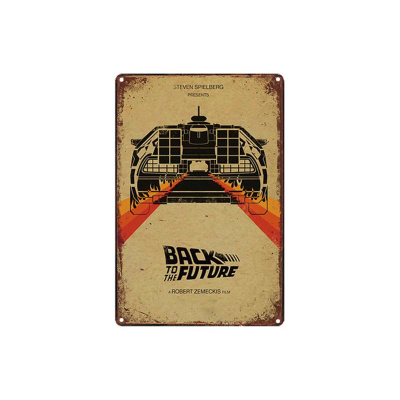 Zpátky do budoucnosti Slavný Sci-Fi Film Plechová cedule Kovová Železná deska Malba Retro Klasický Plakát Bar Ložnice Nástěnná Samolepka Umění Pl s