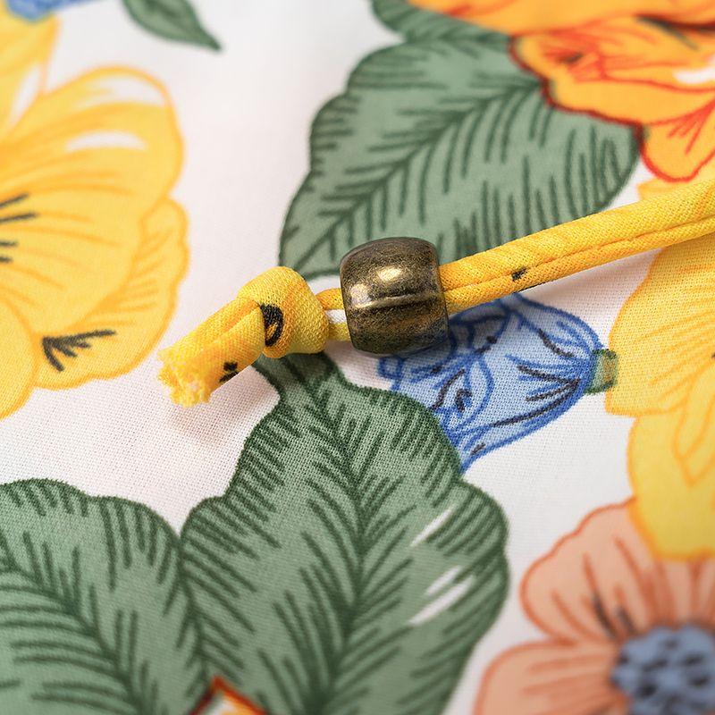 Kaslead New Arrival Women's Clothing Fashion Style Fashion Minimalist Chest Lace-up Short Sleeve Print Dress