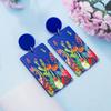 Gold Color Tree Of Life Design Relievo Printing Acrylic Earrings For Women Vintage Style Trend Lithe Daily Wearing Jewelry