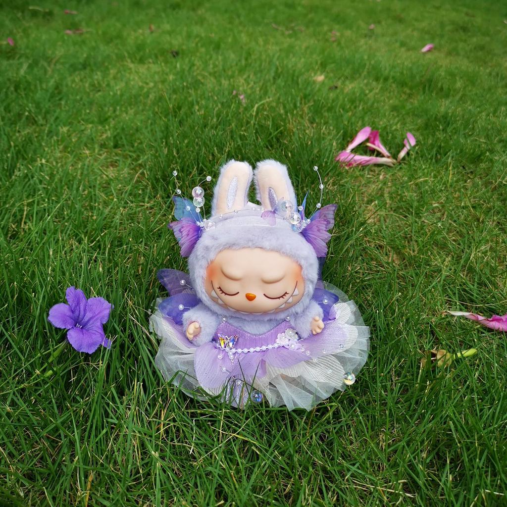 15-17cm Doll Clothing Set with Fairy Dress and Hair Accessory for Plush Dolls