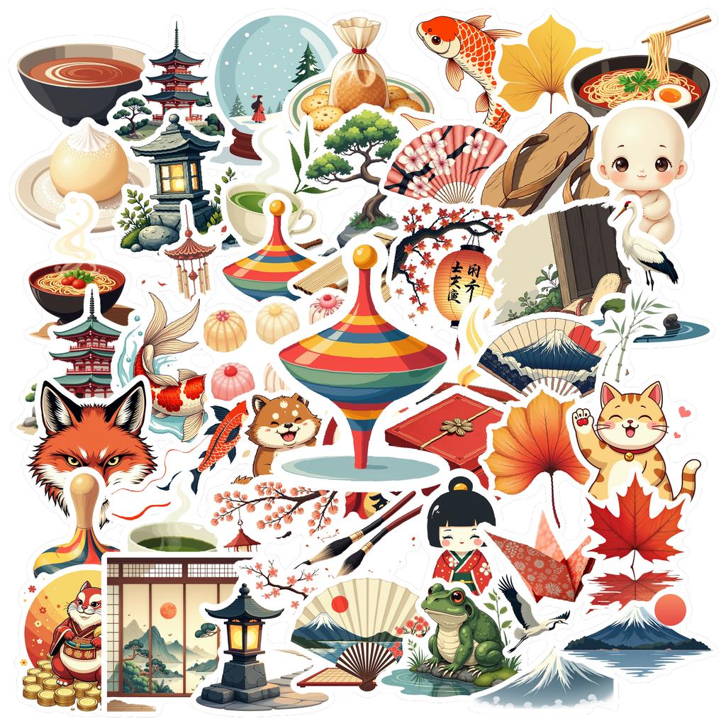 35-70pcs Japanese Culture Stickers Stationery Sticker Diy Decoration For Fridge Notebook BikePhone Suitcase Graffiti Decals