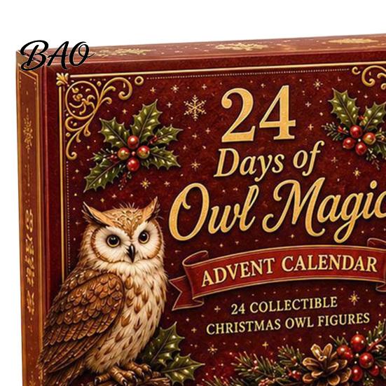 Christmas Stocking Stuffers Village Advent Calendar, 24-Day Countdown Set with Collectible House to Calendar Ornament, 2D Acrylic Tabletop Decor,