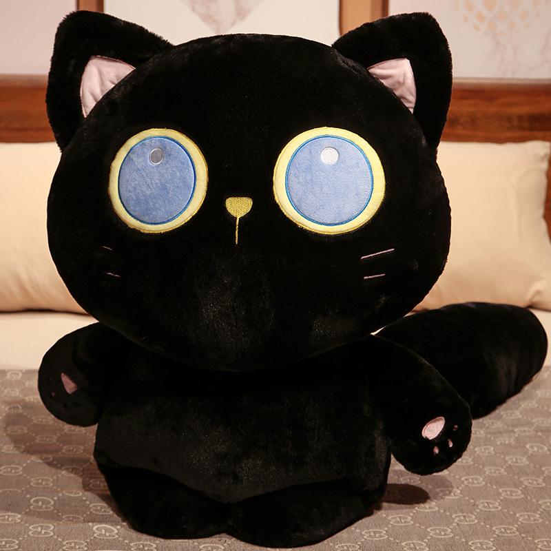 Black Cat Plush Toy Plushie Kitten Pillow Gentle Plush Doll Cat Plushie Cat Pillow Stuffed Animal Gentle Plush Pillow Playthings