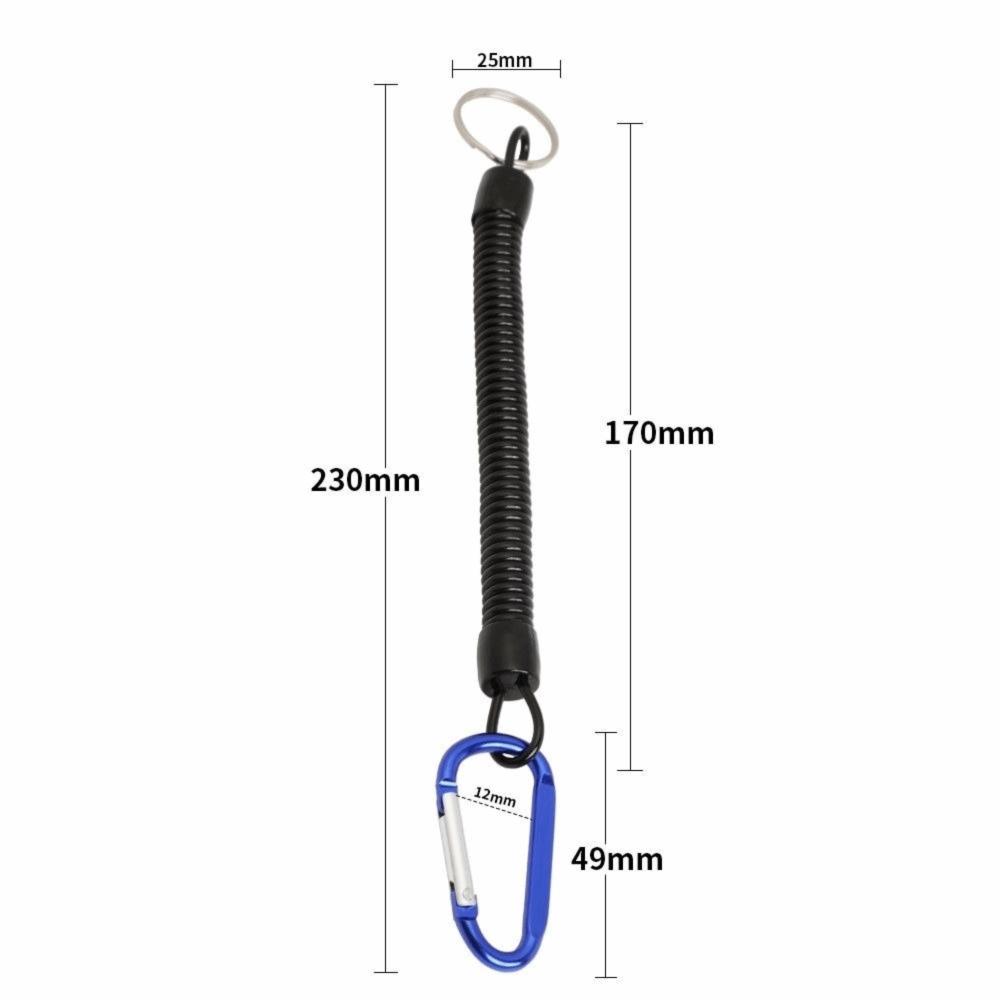 10PCS Portable Aluminium Alloy Fishing Lanyards Elastic with Snap Fishing Rope Retractable 3 Colors Boating Rope Camping Trips