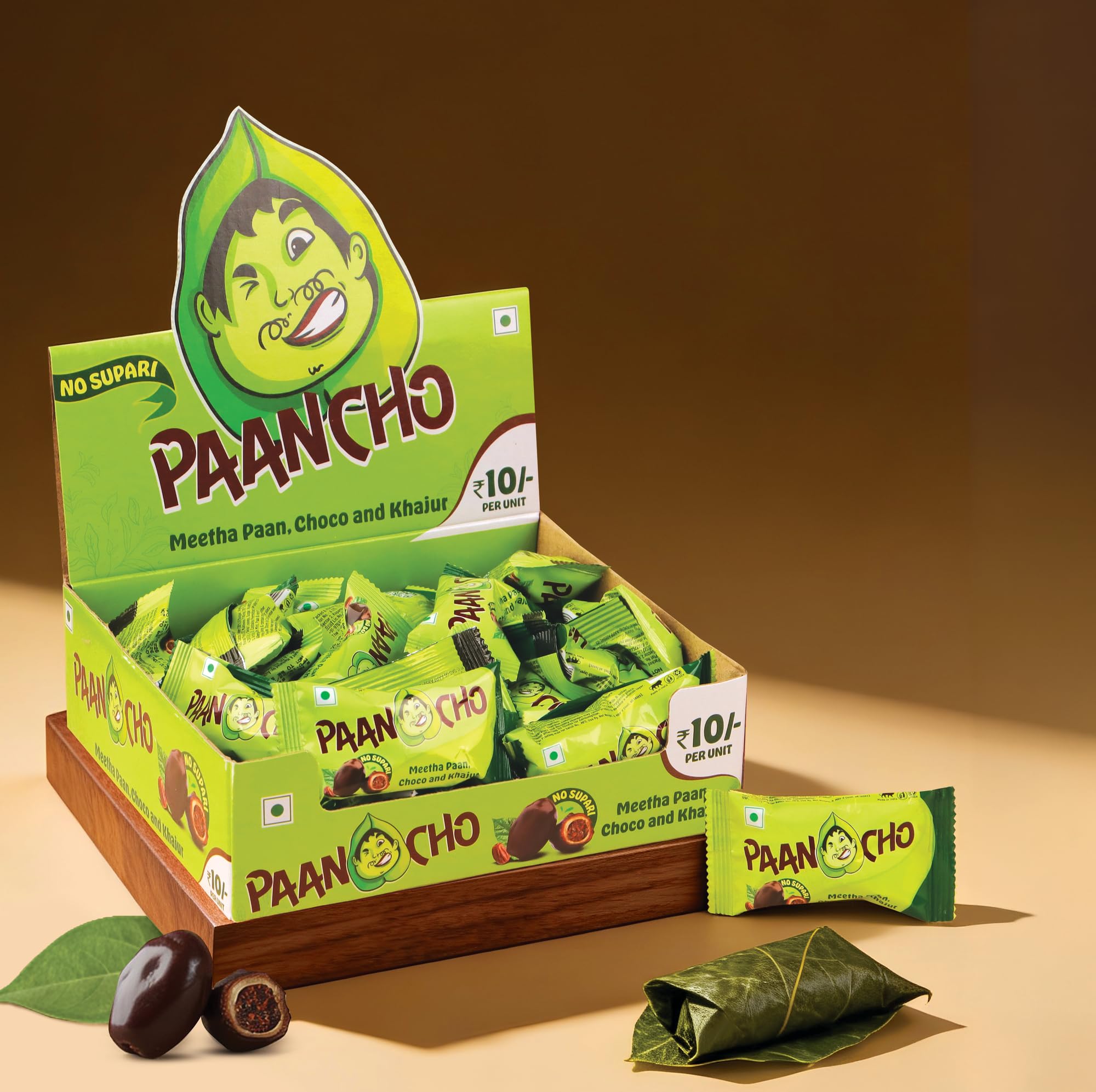 Paancho Choco Dates Paan | Meetha Paan Mukhwas Mouth Freshener | Perfect For After Meal | Aromatic Paan & Smooth Choco - 100% Vegetarian - 30 Bit