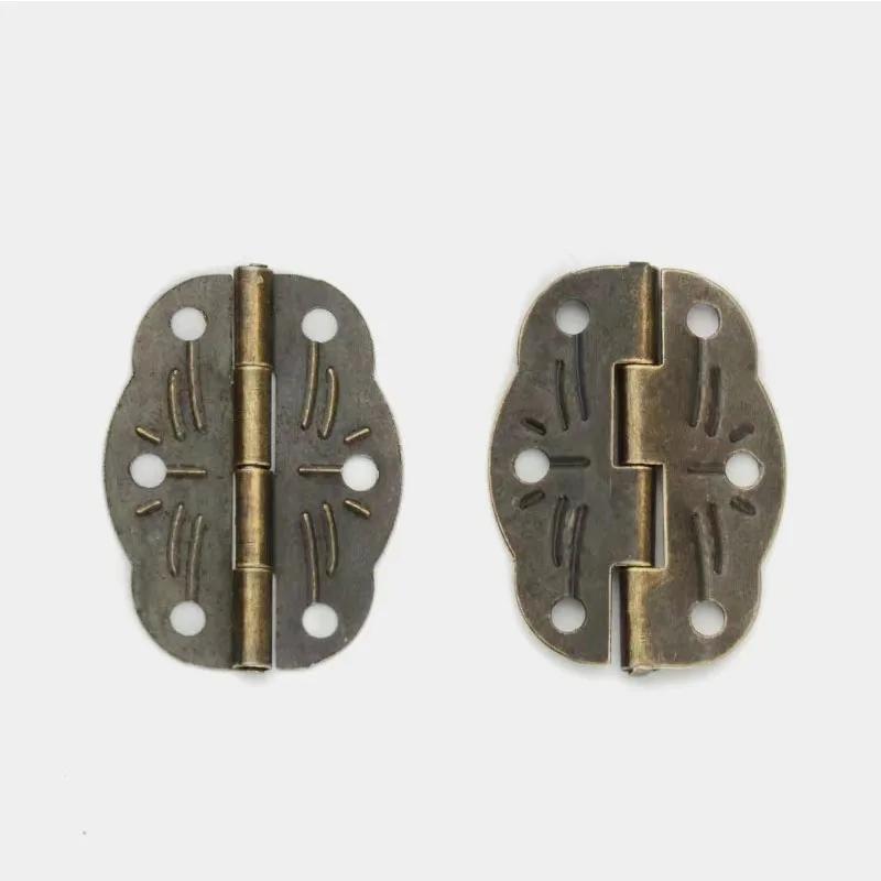 6pcs Mini Door Hinges Bronze Cabinet Drawer Hinges Decoration Jewellery Box Decorate Hinge For Furniture Hardware 30x22mm
