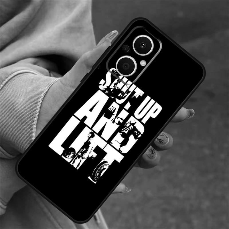 Bodybuilding Gym Fitness Quotes Case For OPPO Reno 7 8 Lite 10 11 12 13 14 Pro 8T 12F 13F 14F OPPO Find X8 X6 X9 Pro Cover