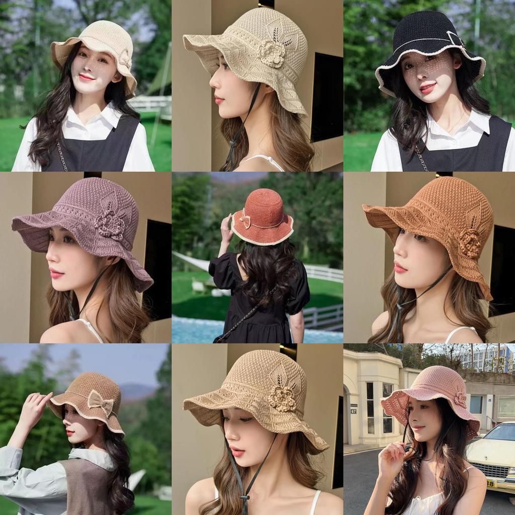 Summer Outdoor Sun Hat For Women With Wide Brim Foldable Breathable Polyester Sun Protection