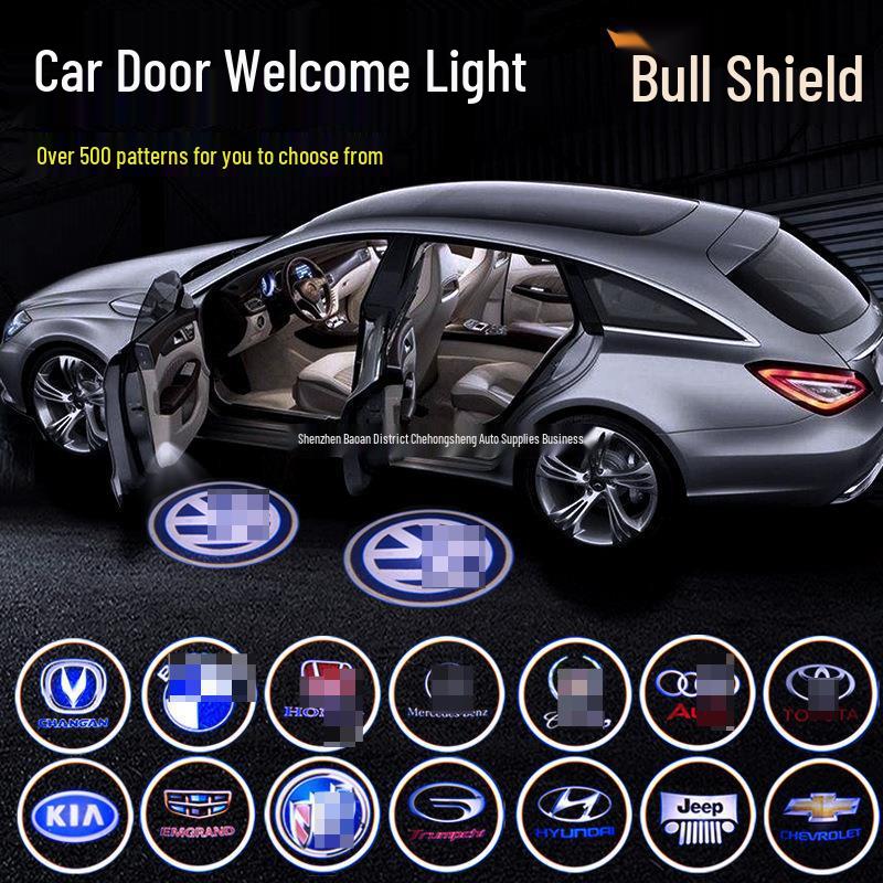 Car Welcome Lights: Wireless Laser Logo Door Lights & LED Ambient Decor