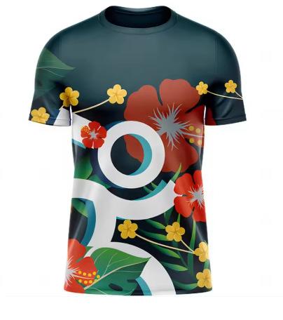 Simple Fashion Running T-Shirt Summer Casual Outdoor Fitness 3D Printed Men's Sports T-Shirt