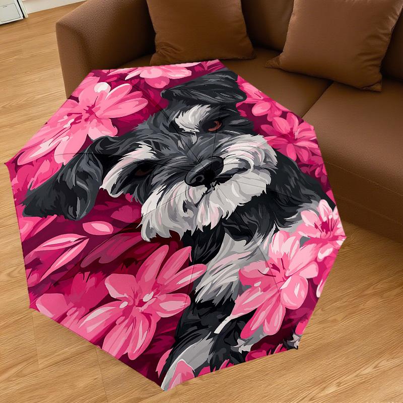 1PC Dog Flowers Automatic Open/Close Umbrella Compact Folding Umbrella with 8-Rib Shaft Lightweight Esign, Highquality Fabric1179A