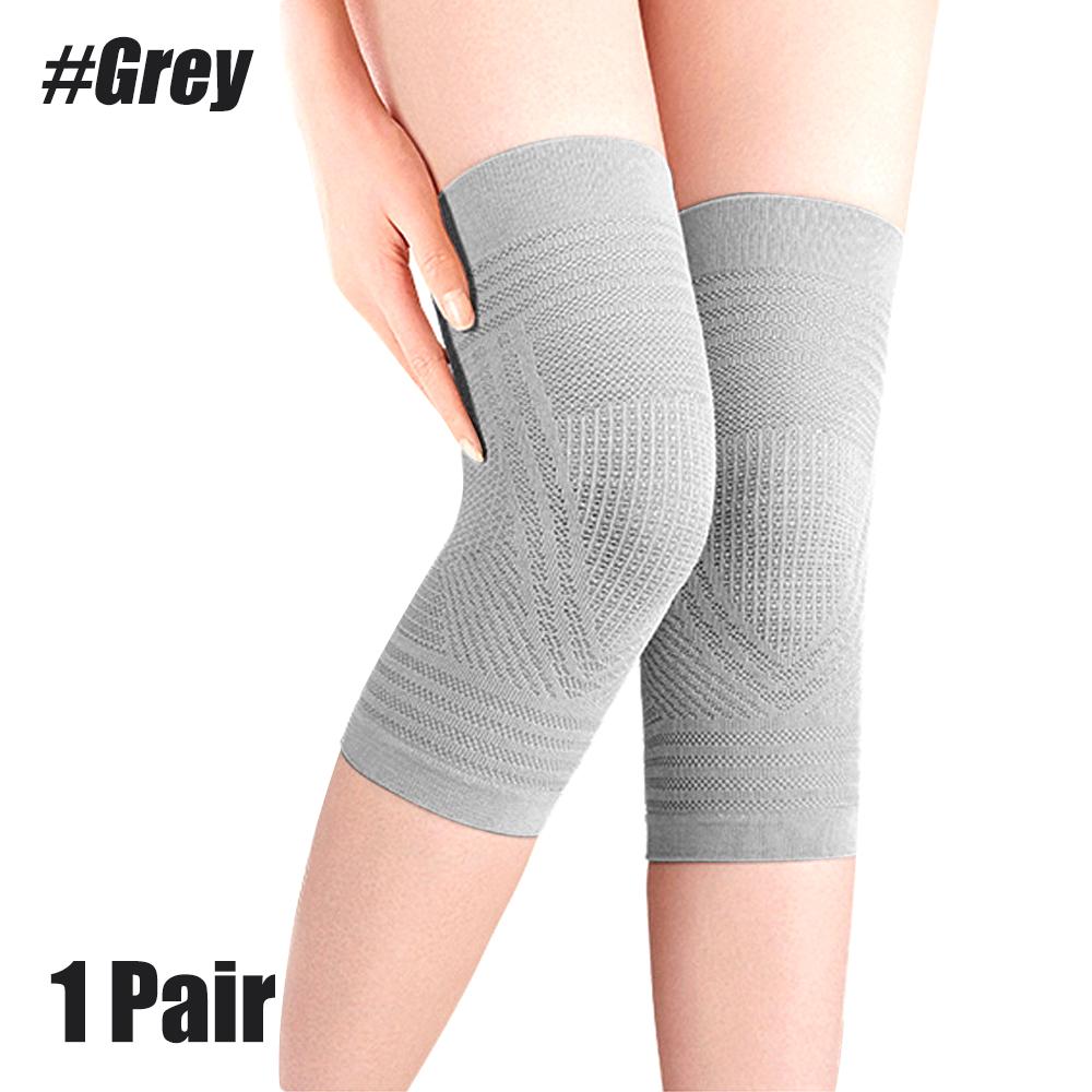 

1 Pair Ultra Thin Knee Support Brace Coldproof Anti-Slip Knee Breathable Knee Compression Sleeves Injury Ease Sports Knee Pads серый