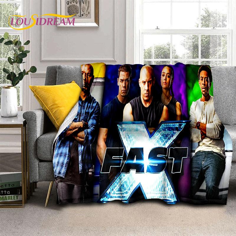 Fast & Furious X 10 Film Druckdecke, Weiche Überwurfdecke für Zuhause Schlafzimmer Bett Sofa Picknick Reise Büro Abdeckdecke Kinder