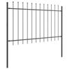 Garden Fence Panel 2 Pcs Gray 3.4 X 0.8 M Powder Coated Steel