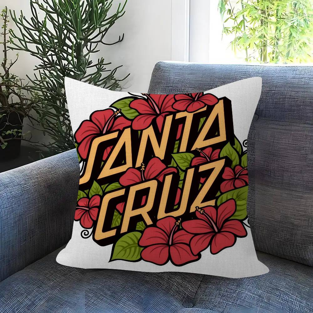Fashion Skateboard Brand Santa Cruz Pillow Gifts Home Office Furnishings Bedroom Sofa Car Cushion Cover Case 45x45cm