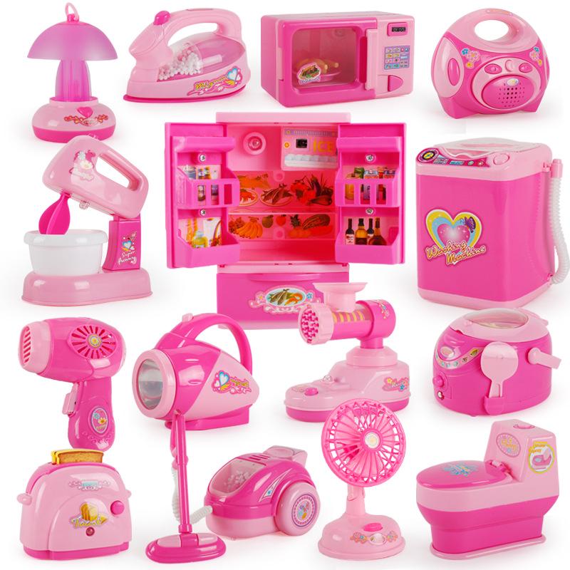 Children's TikTok-Inspired Mini Kitchen Set: Play House Appliances - Fridge & Washer