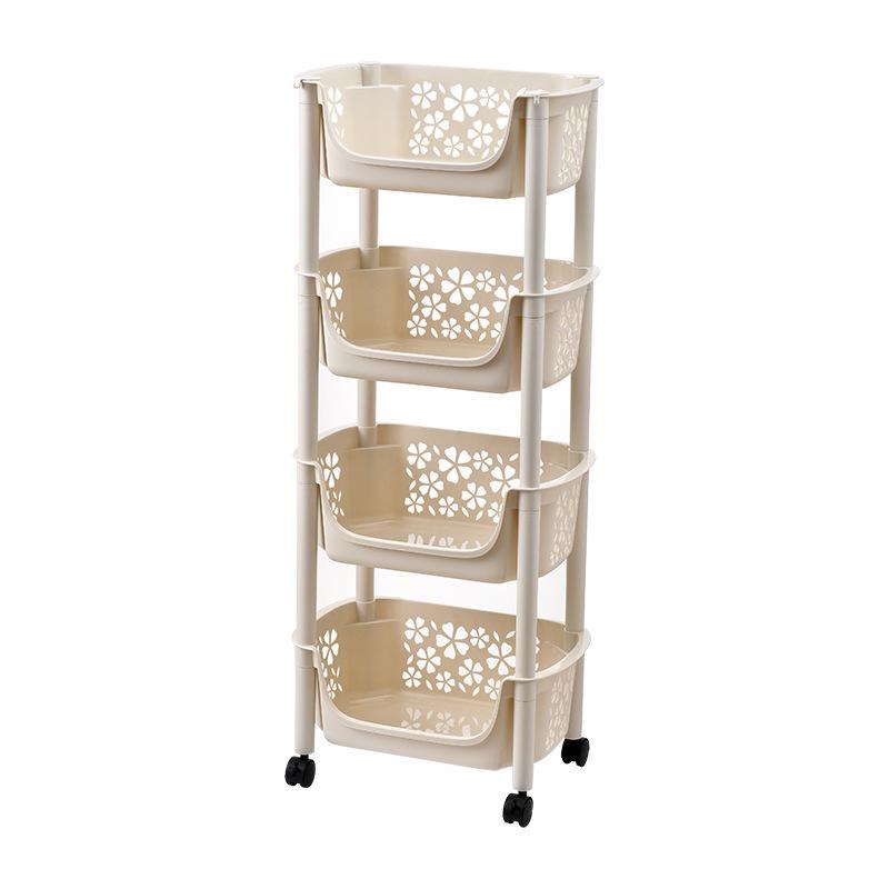 Movable Kitchen Storage Rack for Vegetables, Fruits, Spices, and Jars