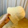 Lamb Wool Bucket Hat Women's Autumn and Winter Thickened Warm Basin Hat Solid Color Wool Bucket Hat