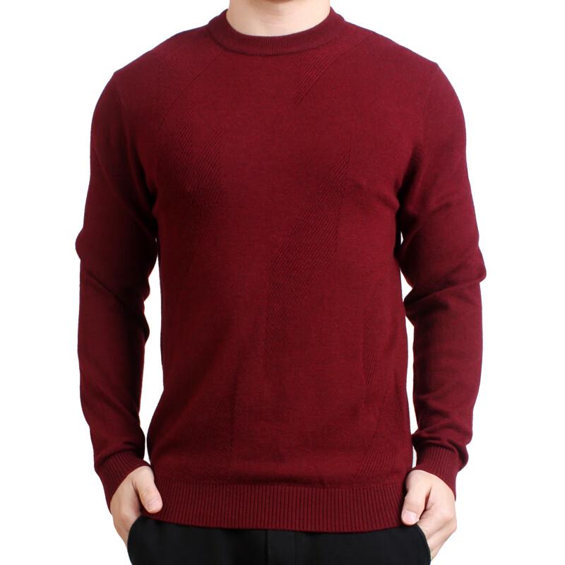 Men s 99% Wool Crew Neck Long Sleeve Sweater 52