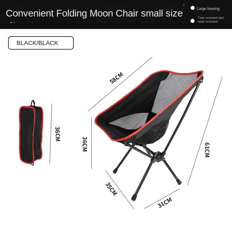 Outdoor Folding Chair Portable Moon Chair Fishing Stool Art Painting Chair Breathable Mesh Backrest Chair Beach Picnic Chair